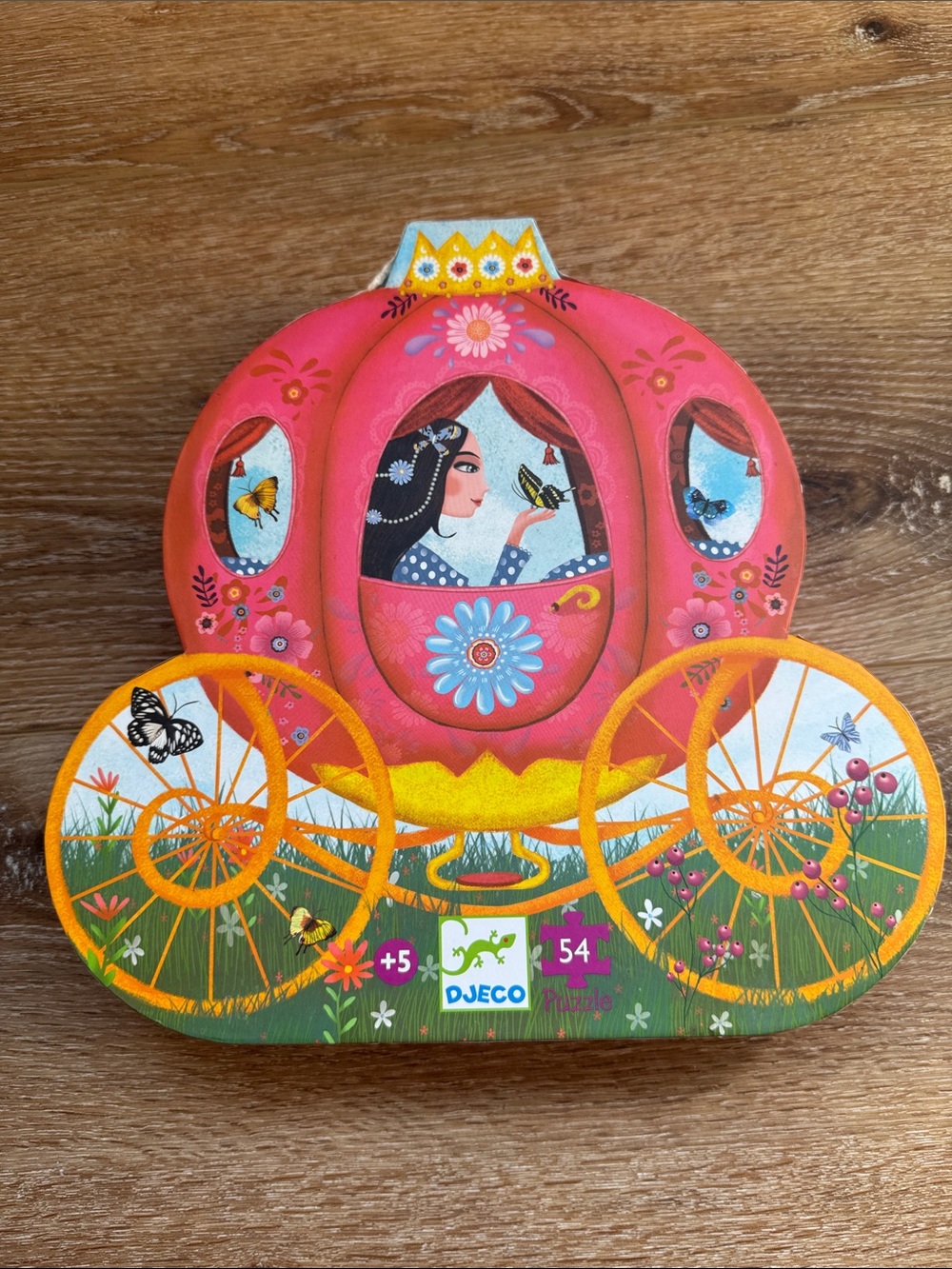 Djeco Pink Princess Carriage Kids Puzzle - 54 Pieces